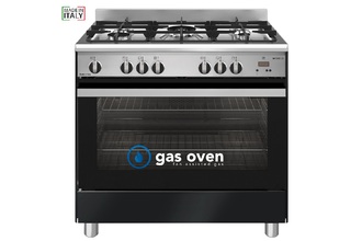 Emilia 900mm ALL GAS FREESTANDING COOKER 140L (Stainless Steel & Black)