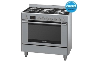 BOSCH 900mm GAS / ELECTRIC 8 Function FREESTANDING COOKER 112L (Series 6) (Stainless Steel)