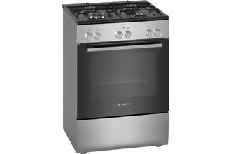 BOSCH 600mm GAS / ELECTRIC 8 Function FREESTANDING COOKER 66L (Series 4) (Stainless Steel)