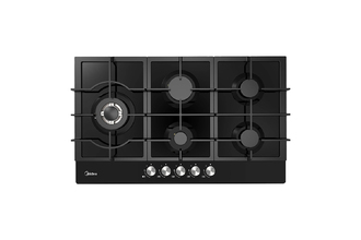 Midea 900mm 5 Burner Gas Cooktop (Black Glass)