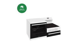 Westinghouse Ceramic Cooktop Elevated Freestanding Left Hand Oven With Sep Grill (White)