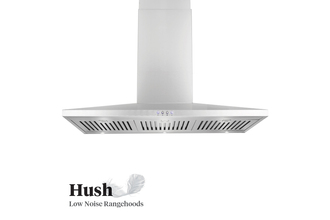 Hush 900mm Wall Mounted Low Profile Pyramid Canopy Rangehood (Stainless Steel)