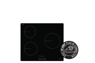 Glem Gas 600mm 3 Zone 10 Amp+ Power Share Induction Cooktop (Black Glass)