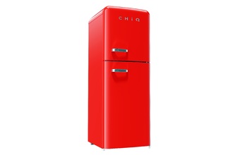 CHiQ 202L Retro Style Top Mount Fridge (Red)