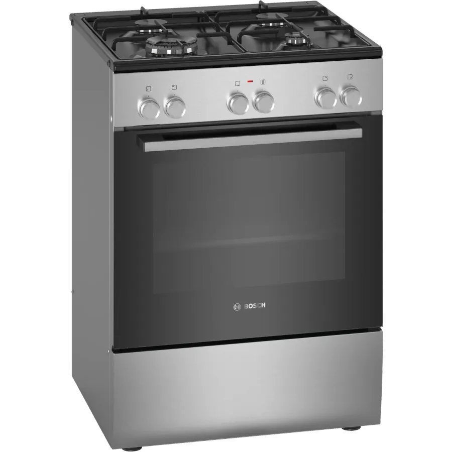 BOSCH 600mm GAS ELECTRIC 8 Function FREESTANDING COOKER 66L Series 4 Stainless Steel Ballarat Appliances